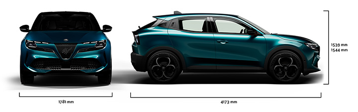 Alfa Romeo Junior - Junior Ibrida - Abmessungen